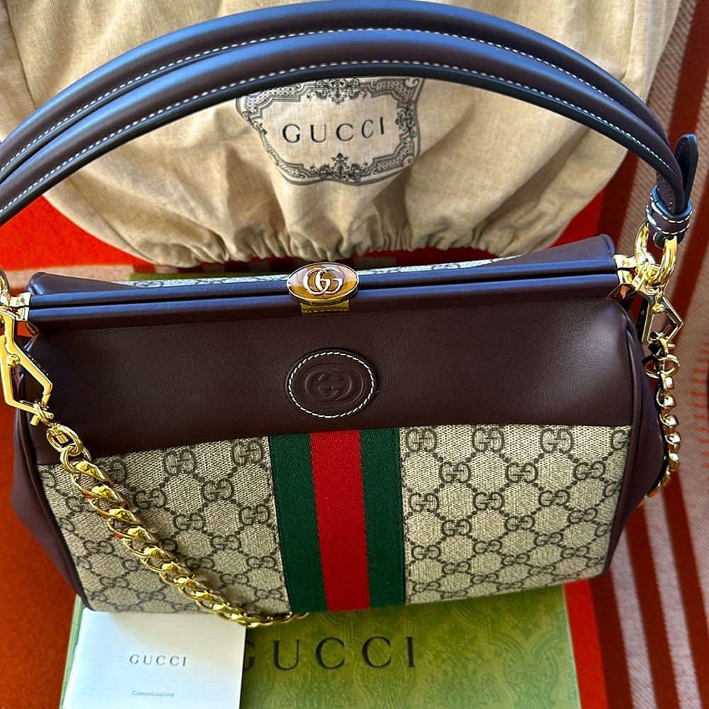 NEW GUCCI GG SHOULDER BAG W/ CHAIN NIIB - Picture 8 of 15